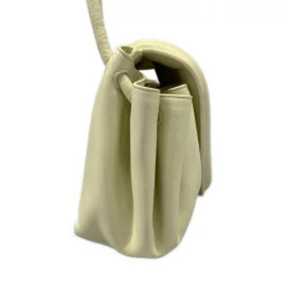 Bottega Veneta Beak Shoulder Bag Ivory White Leather